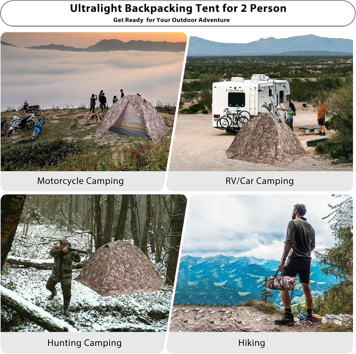 GEERTOP 2 Person Backpacking Tent, Lightweight Waterproof 4-Season Tent