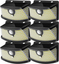 Aootek Solar Motion Sensor Lights Outdoor 120 LEDs, Black, 6 Pack