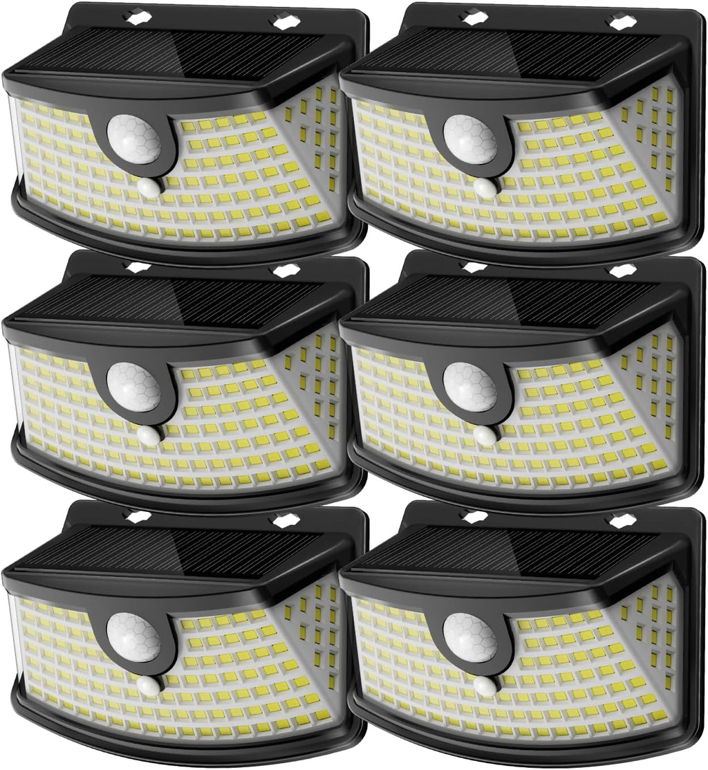 Aootek Solar Motion Sensor Lights Outdoor 120 LEDs, White, 6 Pack