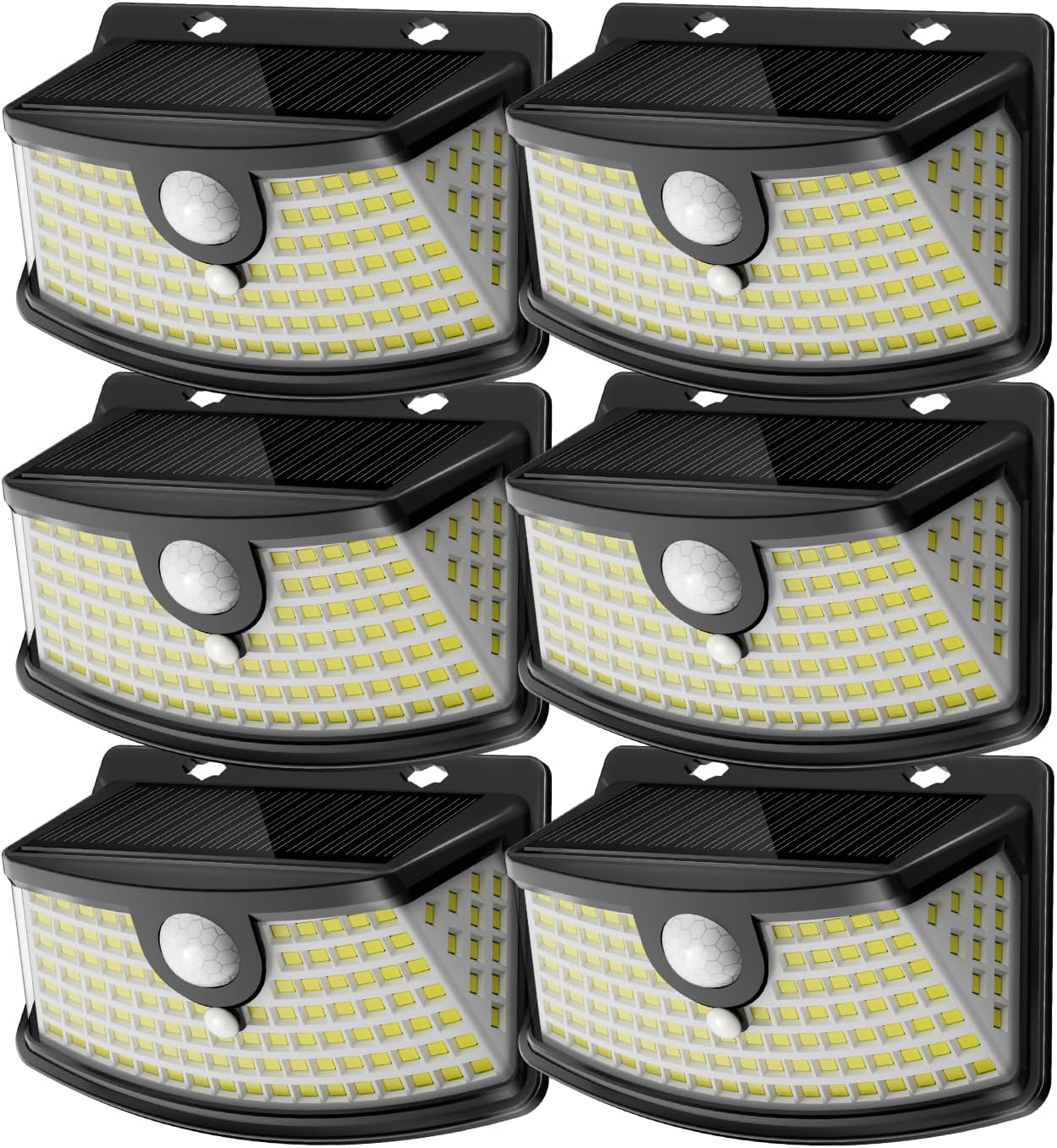 Aootek Solar Motion Sensor Lights Outdoor 120 LEDs, White, 6 Pack