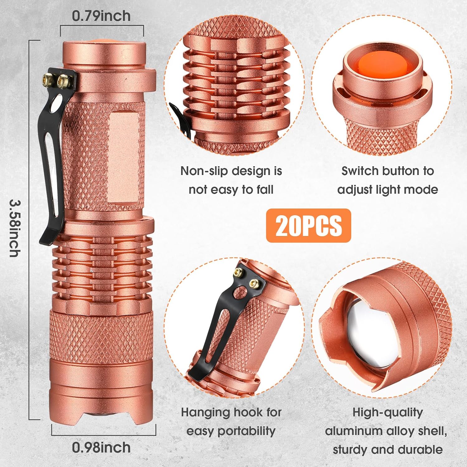 Fumete 20 Pack Mini LED Tactical Flashlights