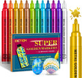 Betem 12 Super Golden Metallic Paint Marker, 2-3mm Tip, Scrapbook Supplies