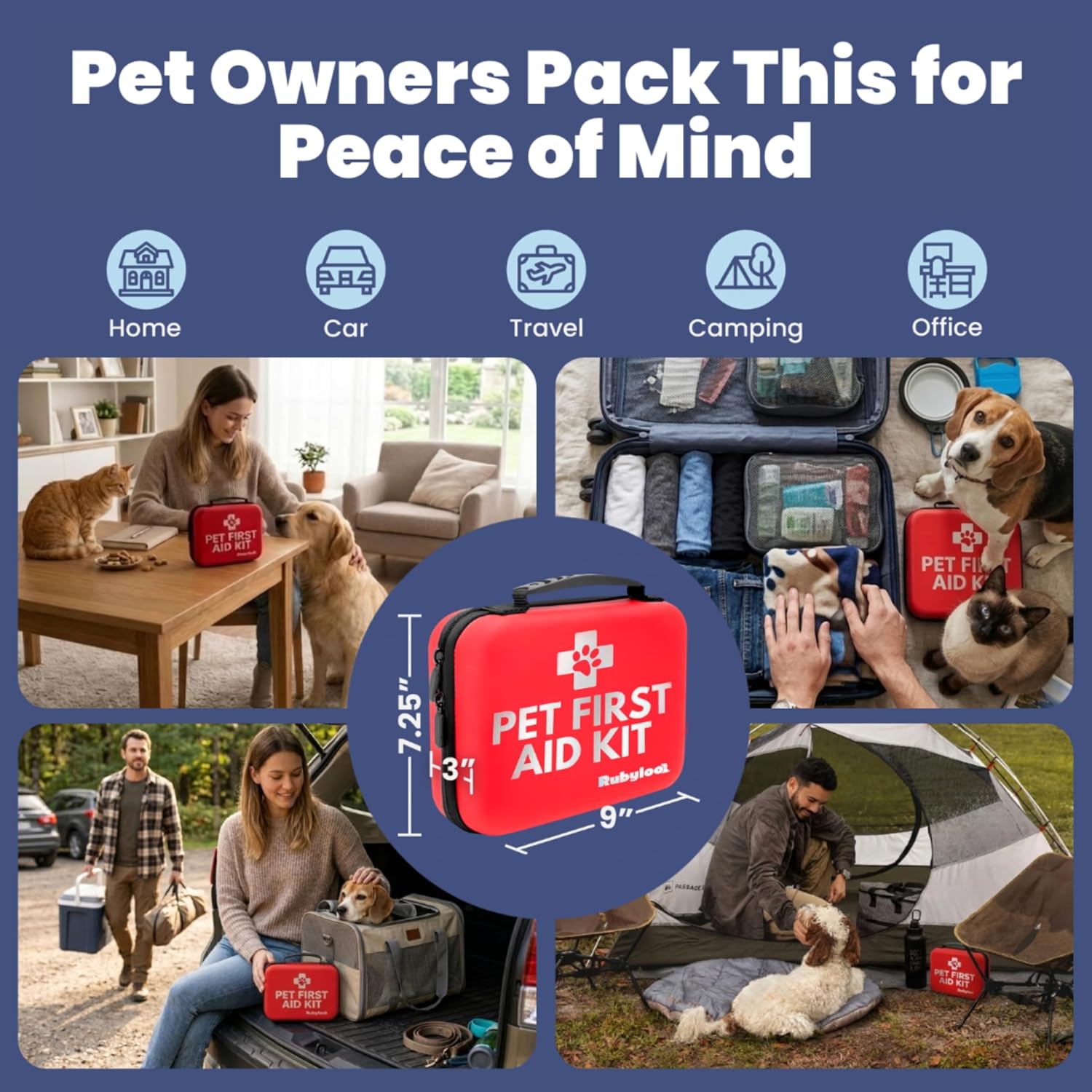 Dog First Aid Kit - Vet-Approved Emergency Kit for Dogs & Cats - Essential