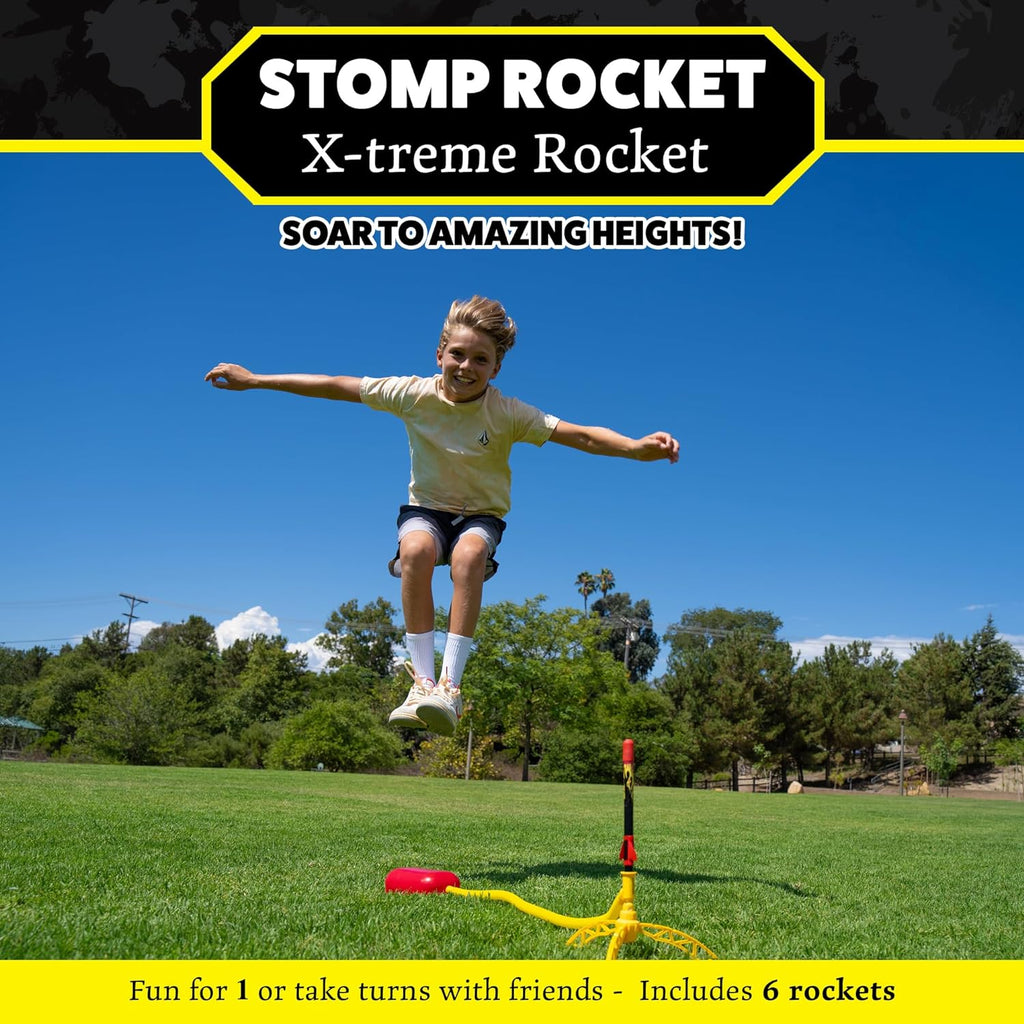 Stomp Rocket X-Treme, Highest Performing Launcher for Kids, 6 Rockets