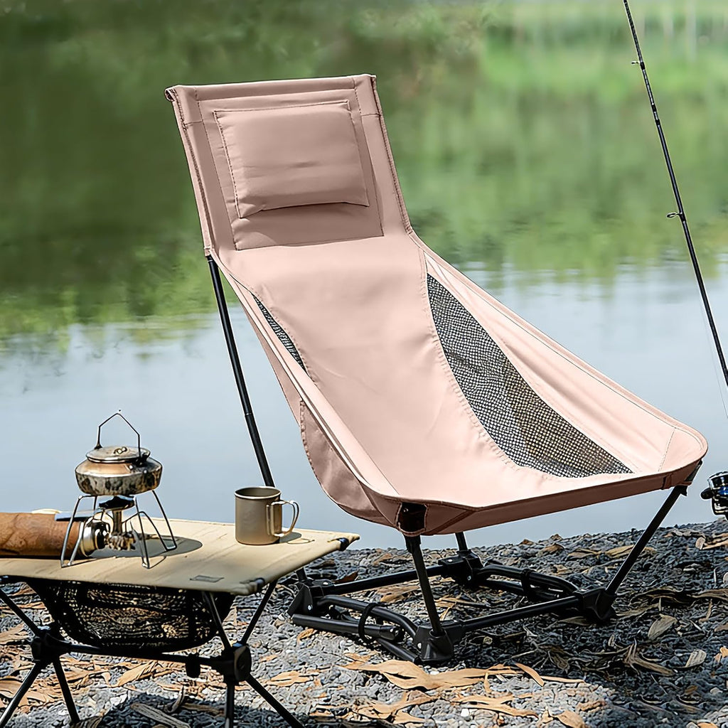 2 Pack High Back Camping Chair, 2-in-1 Height Adjustable, Heavy Duty