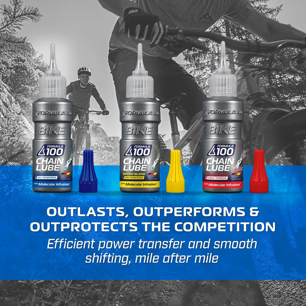 Chain Lube Pro Pack with All Conditions, Dry Conditions, & eBike Lubricant – Collection of Lubricant for Bicycles & Electric Bikes – Protects Against Wear & Corrosion – Three 50ml Bottles