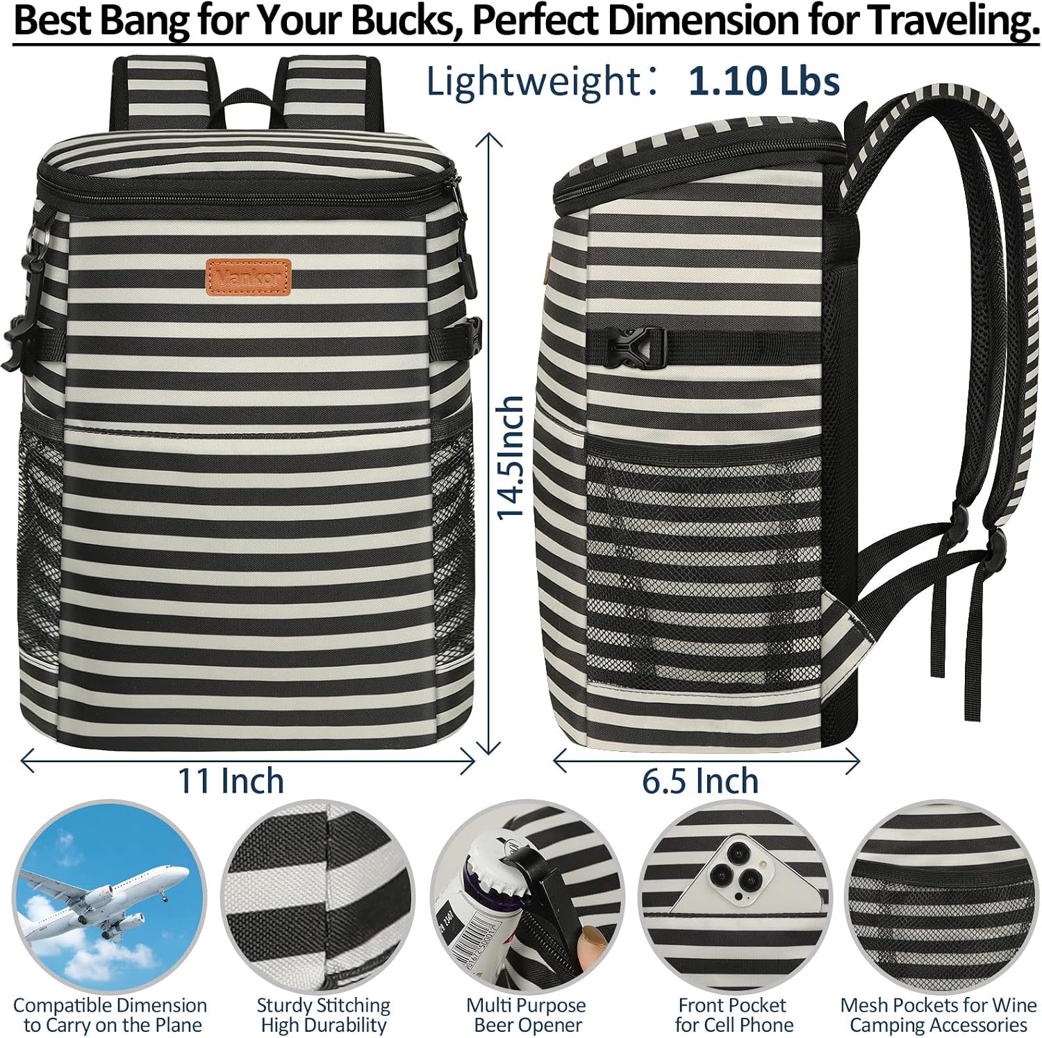Vankor Camping Cooler Backpack Insulated Waterproof