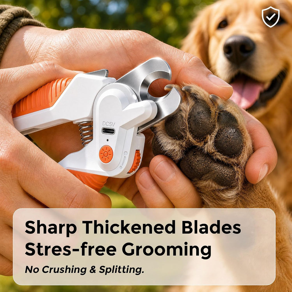 Dog&Cat Nail Clipper with Light, Stainless Steel Blade Nail Trimmer for Pet