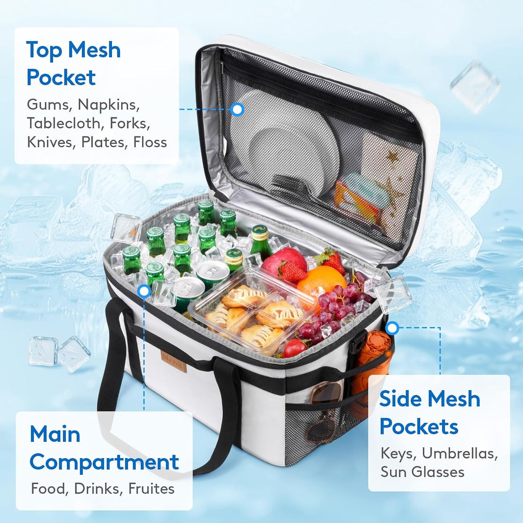 Lifewit 30/48/72 Can Soft Cooler Bag, Large Insulated Picnic Lunch Bag Box