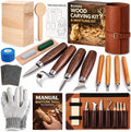 Wood Carving Kit Whittling Kit: Wood Carving Knife Tools with Leather Case