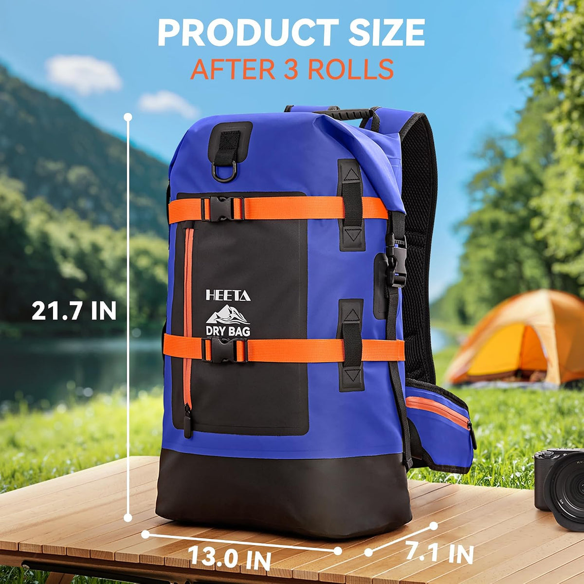 HEETA Dry Bags Waterproof Backpack 40L for Men & Women, Roll Top Heavy Duty