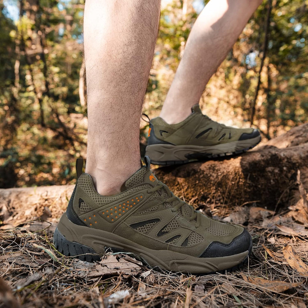 CAMELSPORTS Hiking Shoes Men Lightweight Non-Slip Breathable Sneakers Low Top Walking Shoes for Outdoor Trailing Trekking Walking Climbing