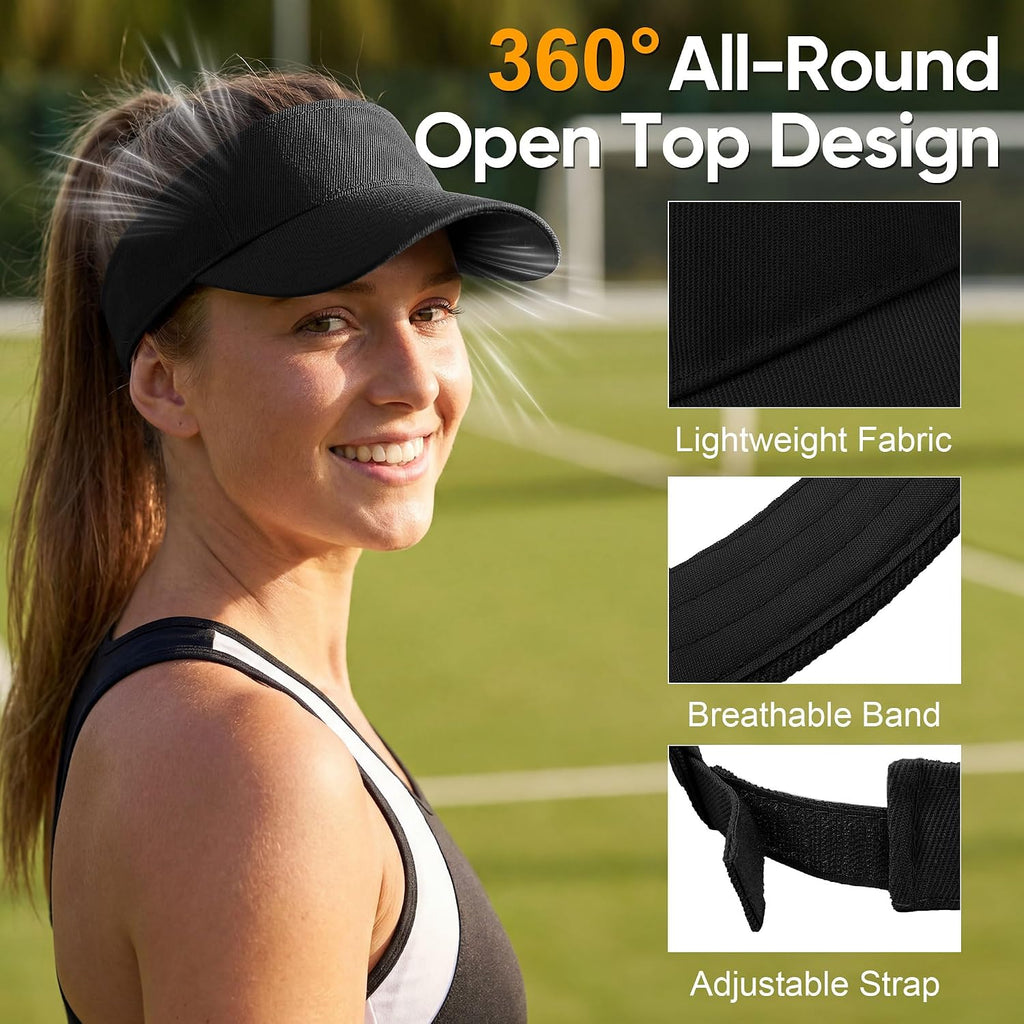 Cooraby Sports Sun Visor Hats Adjustable Sun Visor Caps for Women and Men