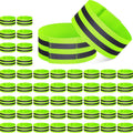 100 Pcs Reflective Arm Bands for Night Walking Reflector Bands Wrist Arm Ankle Leg High Visibility Reflective Gear Safety Reflector Tape Straps for Cycling and Running