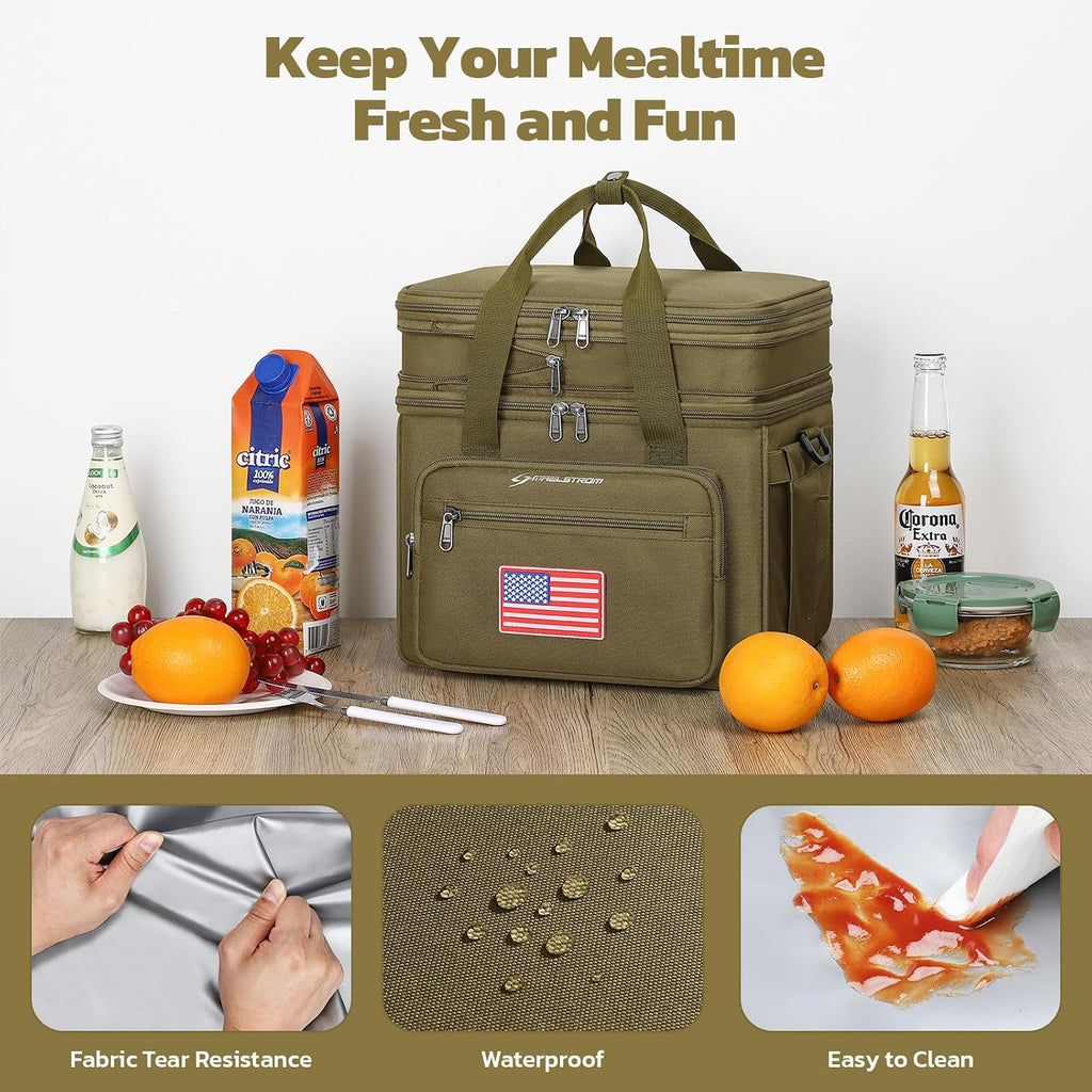 Maelstrom 23L Insulated Lunch Box, Expandable Double Deck Cooler Bag