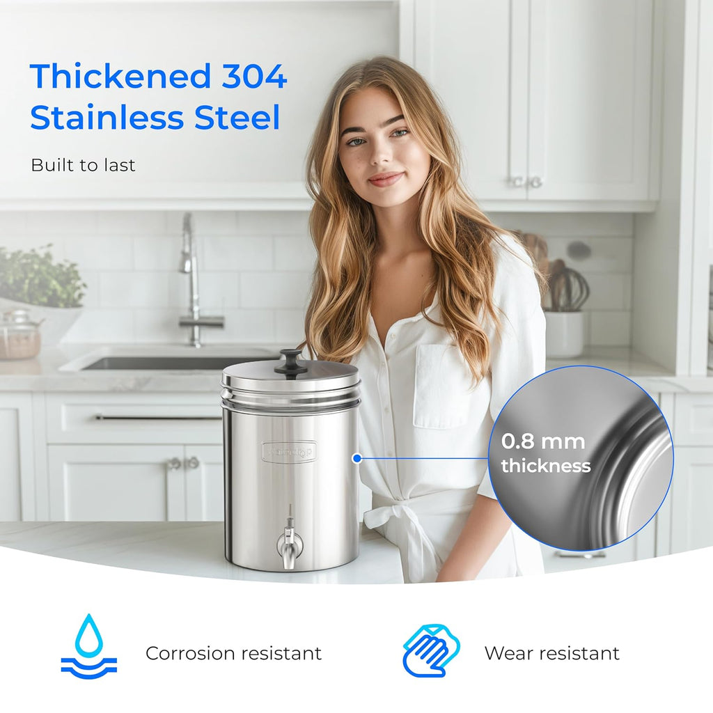 Waterdrop TK-AE Gravity Water Filter System, with 3 Black Carbon Filters