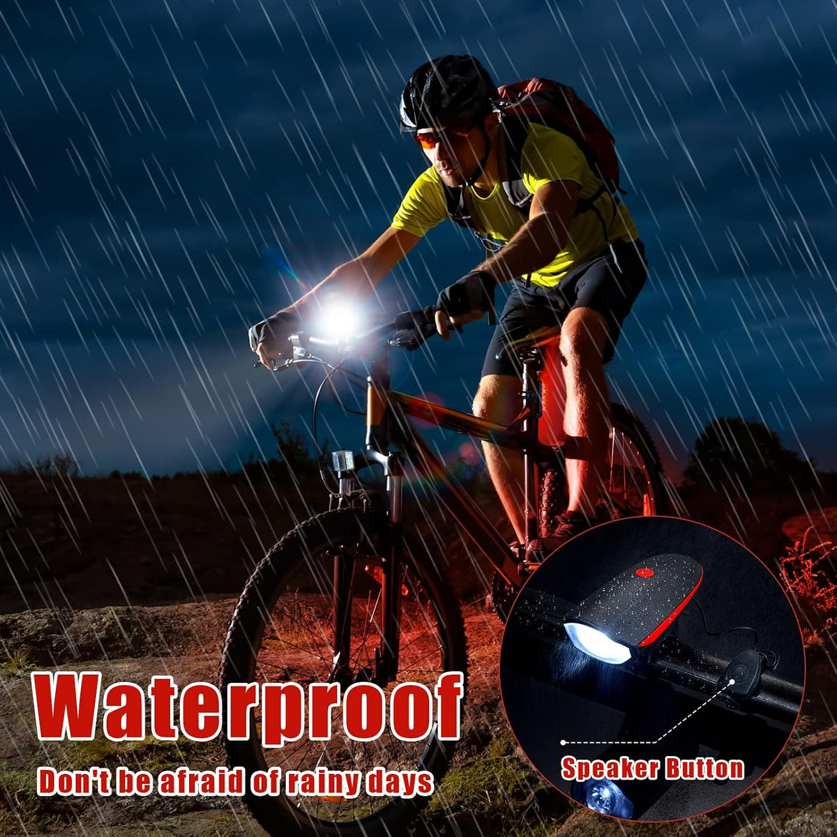 Hanaive 4 Sets Bike Lights for Night Riding with Horn USB Rechargeable LED Bicycle Front 3+4 Modes Headlight Taillight Set Bright Waterproof Accessories for Men Women Road Mountain Bike