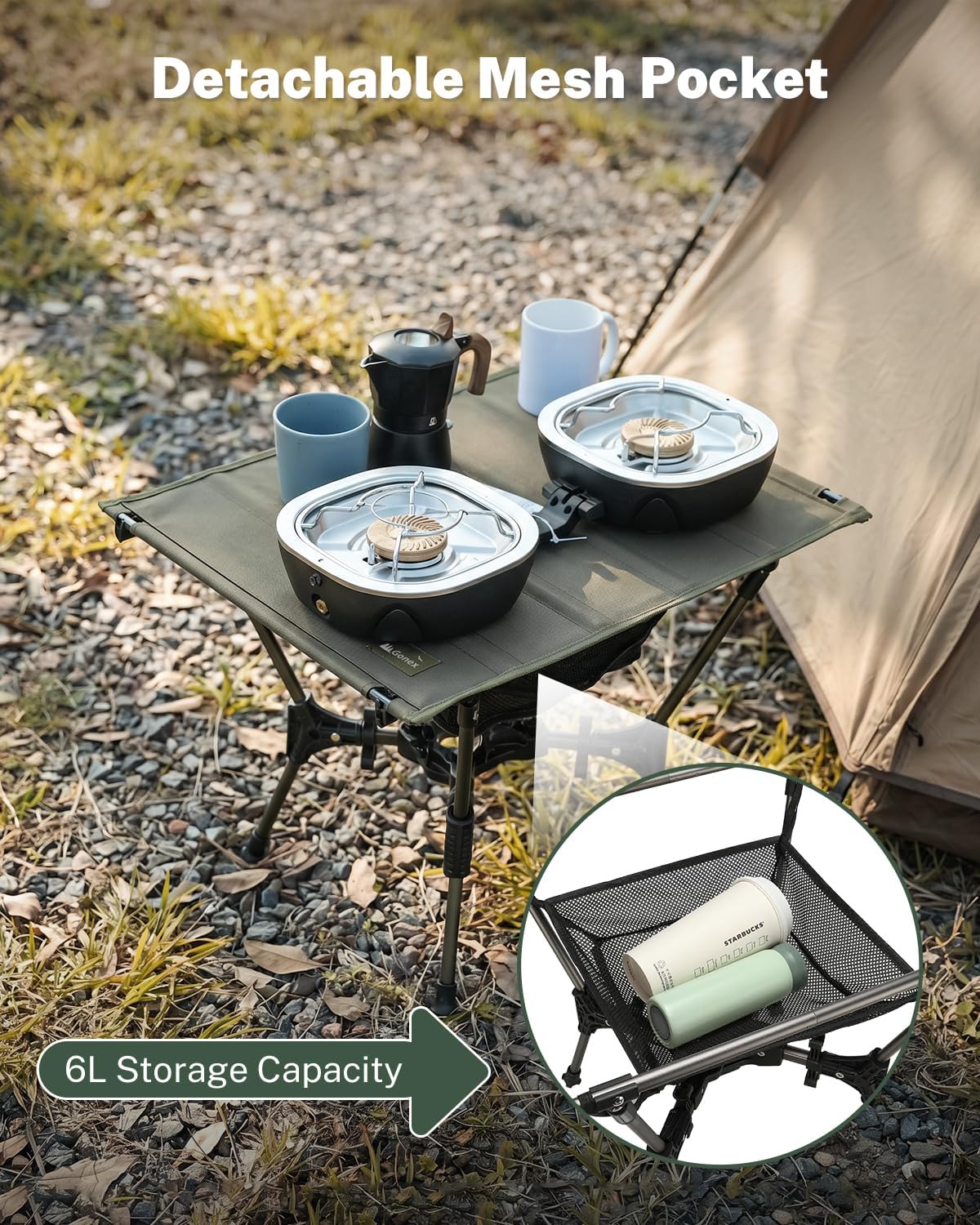 Gonex Portable Camping Table, Lightweight Foldable Camp Side Table