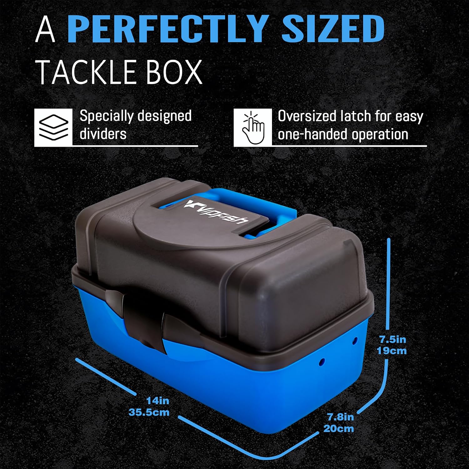 Fishing Tackle Box with Tackle Included Lures, 3-Layer Tackle Kit