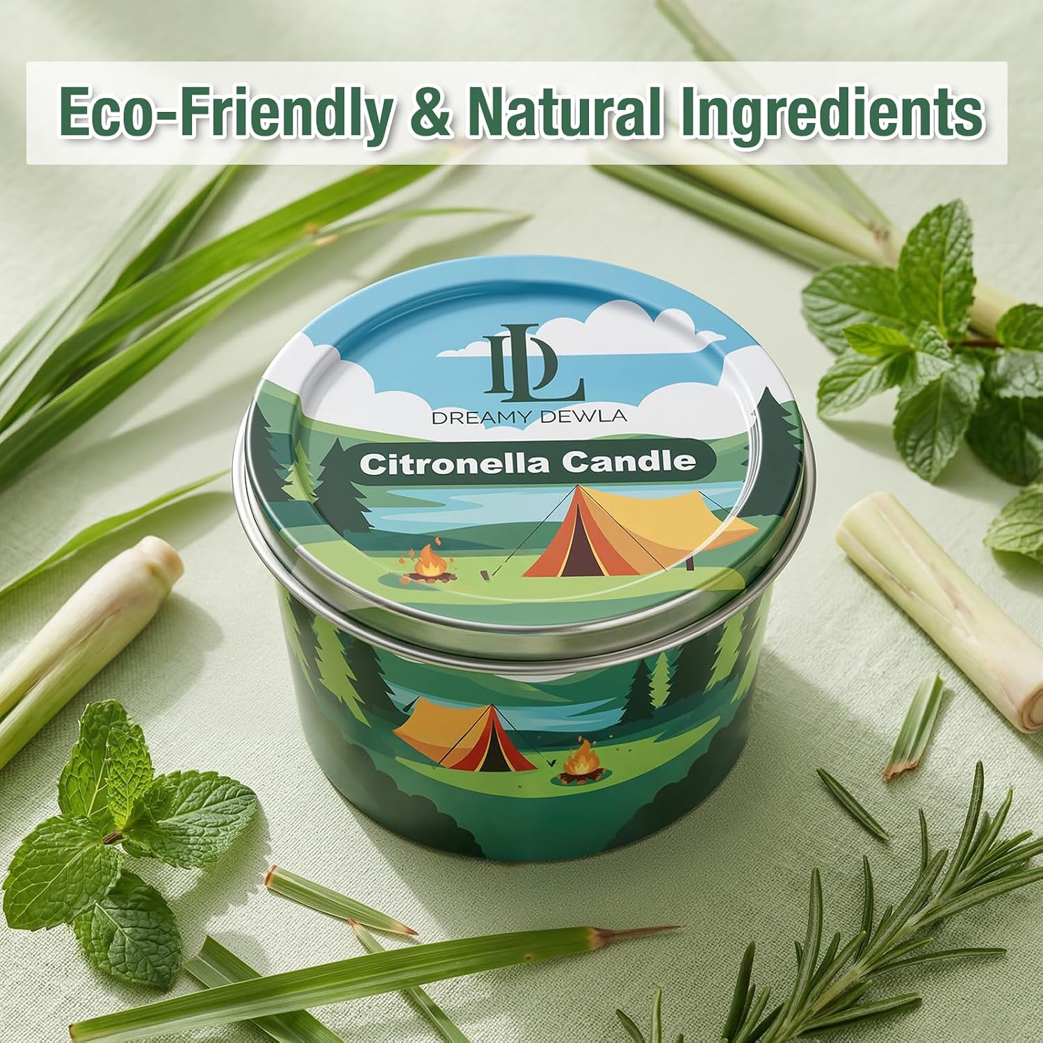 DL DREAMY DEWLA Citronella Candles Outdoor, Soy Wax 2.2 oz 6 Pack