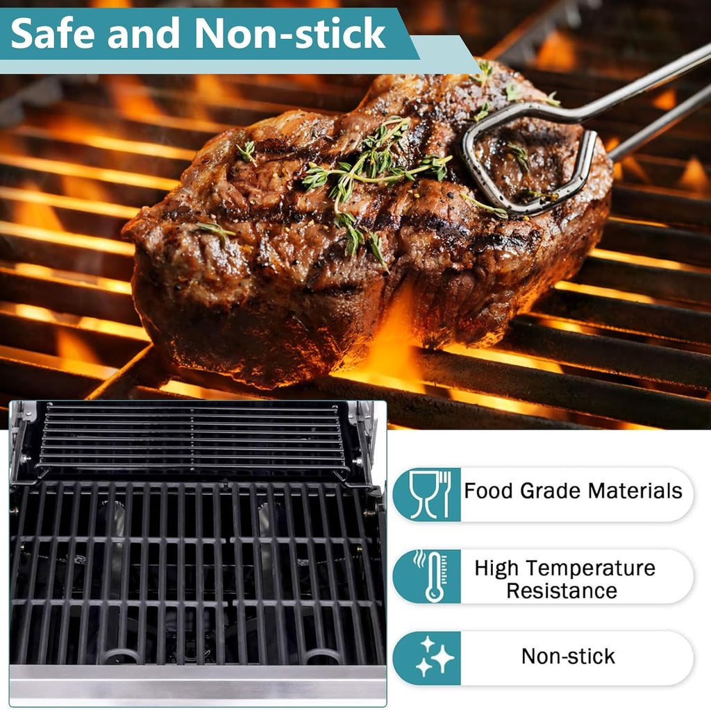 Criditpid Grill Grates Replacement Parts for Charbroil 463630021 463655021 463655421 463660421 463660021 463655621, G426-0005-W1 G426-0004-W1 Cooking Grates for Charbroil Performance 2-Burner Grill.