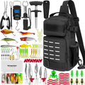 THKFISH 85Pcs Fishing Tool Kit, Fishing Backpack with Tackle Boxes Included, Fishing Tackle Kit Include Fishing Bait Lure Gear Kit, Fishing Pliers, Fish Hook Remover, Lip Gripper