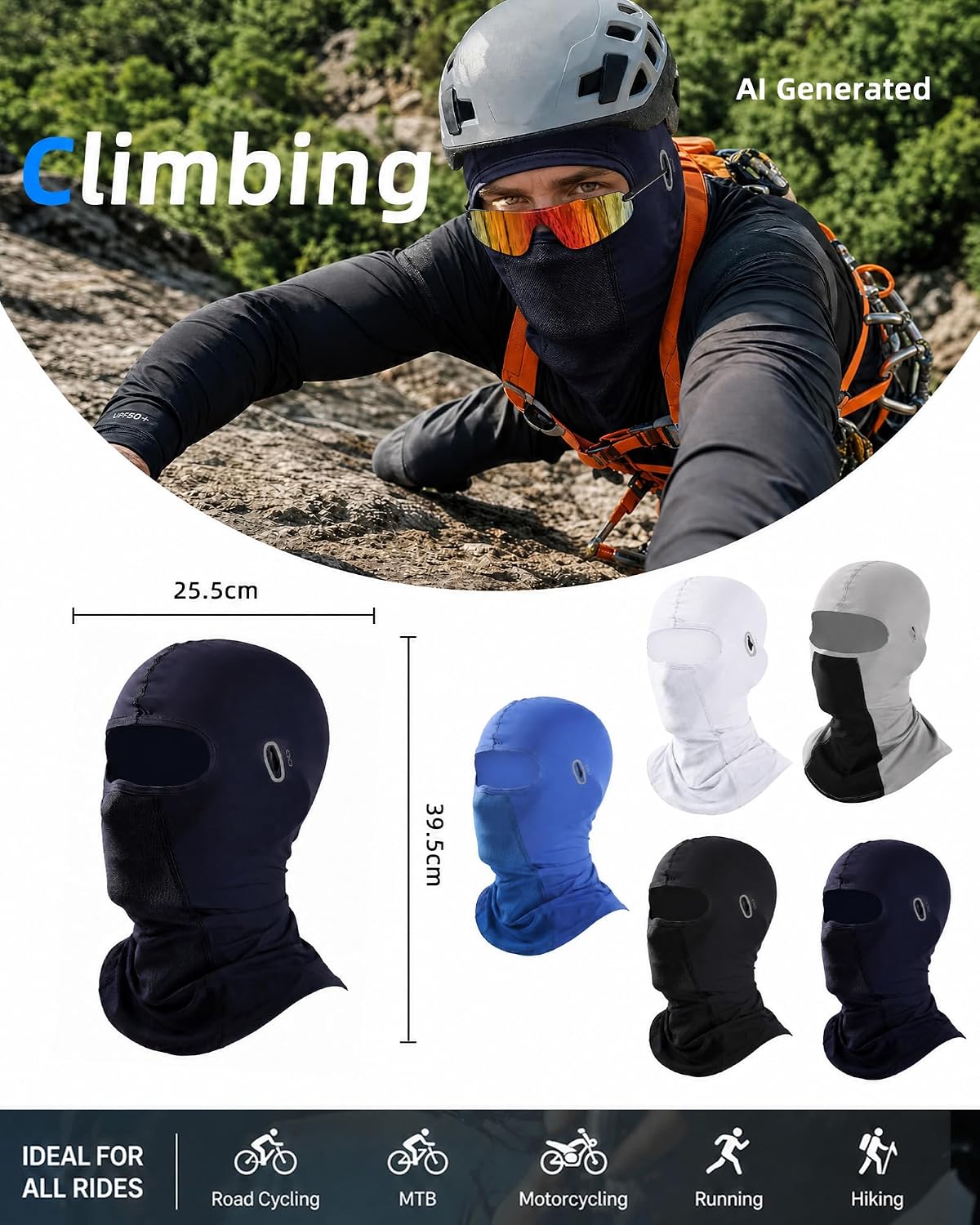 3 Pieces Unisex Ice Silk Mesh Balaclava Ski Mask, Full Cycling Face Cover