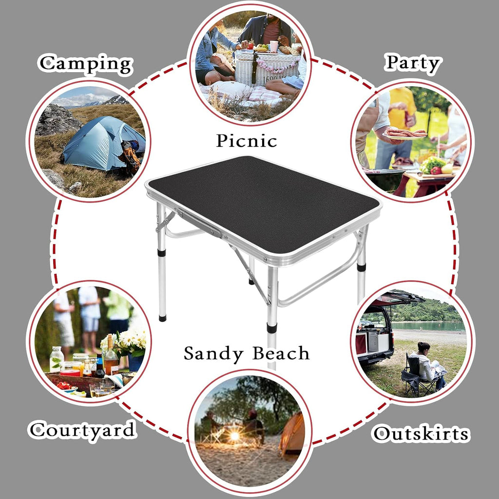 Camp Field Small Folding Camping Table, Adjustable Height, Lightweight