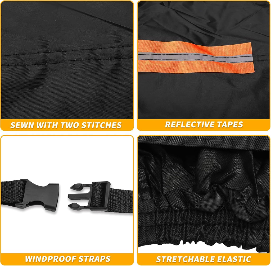 Waterproof All-Weather Universal Car Cover with Right Side Zipper, 210D-PU Black Blue Fits for SUV 190" to 200" Length