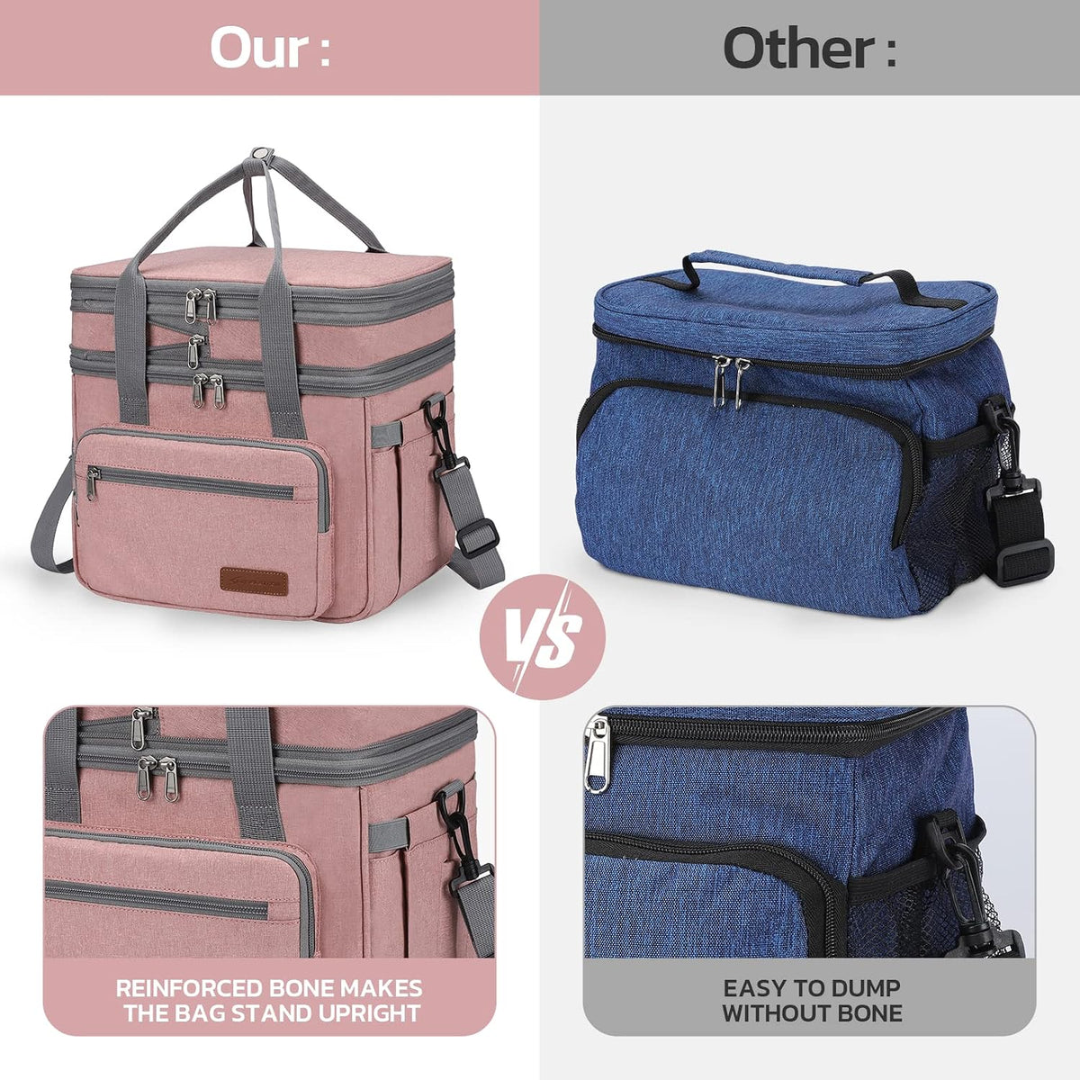 Maelstrom 23L Insulated Lunch Box, Expandable Double Deck Cooler Bag