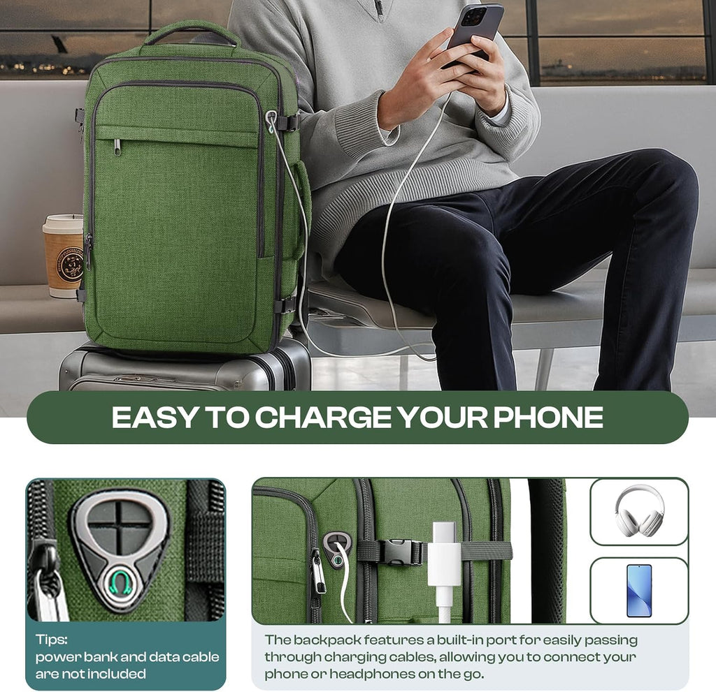 Large Expandable Carry On Travel Backpack,TSA Flight Approved Big Backpack