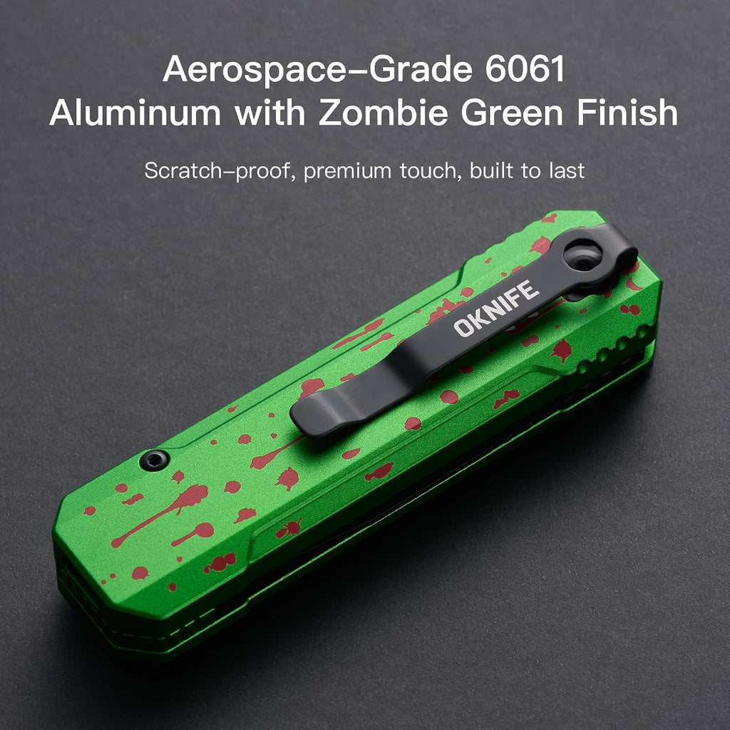 OKNIFE LK 2-in-1 Folding Pocket Knife with Rechargeable Flashlight