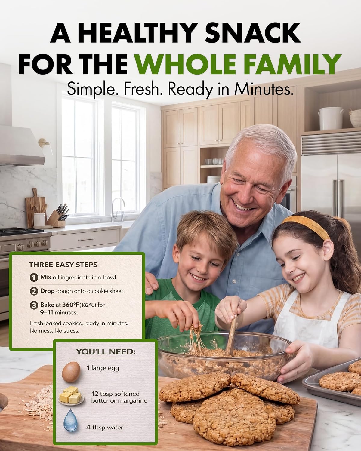 Cookie Mix, Gluten Free, Plant-Based Meal Replacement Plan with Hemp Protein, Rich in Fiber, Low in Sugar, No Preservatives or Artificial Sweeteners, 18 oz, 1 Pack, 5-Day Supply