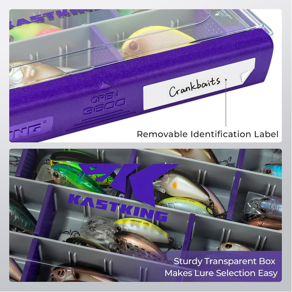 KastKing HyperSeal Waterproof Tackle Box, 3600 2 Packs, Purple