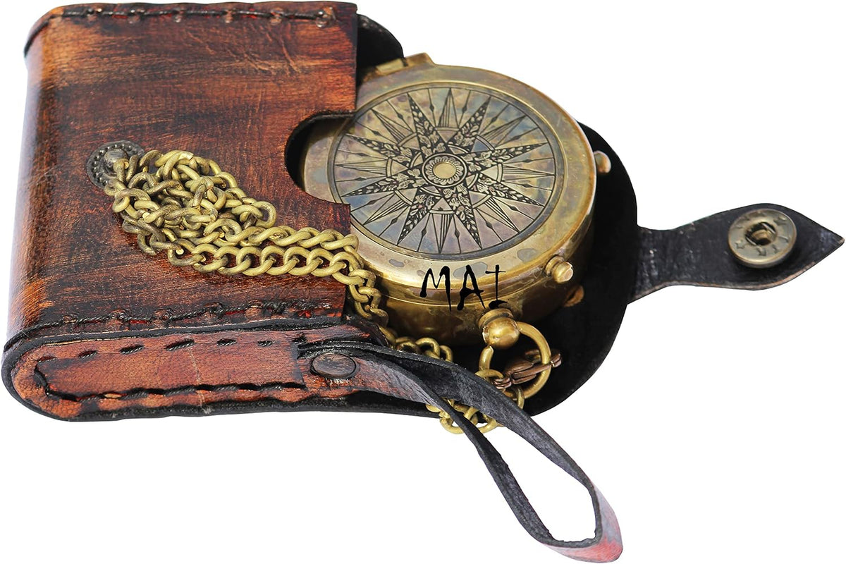 Pocket Compass for Hiking, Survival Instrument Antique “So You Can Always Find Your Way Back Home” Engraved Camping Pocket Nautical Vintage Navigation Outdoor by MAI