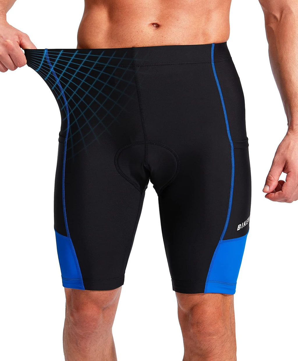 Bikewa Men's Bike Shorts 3D Padded Cycling Road Biking Mountain Riding Biker Bicycle UPF 50+ Cycle Shorts Zipper Pockets