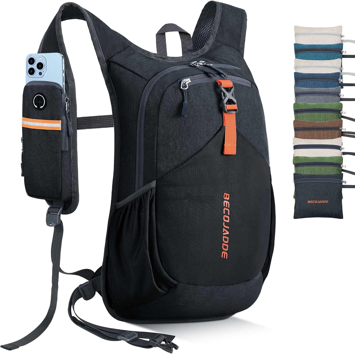 BECOJADDE 20L Small Hiking Backpack for Men Women Foldable Packable Back Pack Ultralight Hiking Daypack for Travel Camping Outdoor, Black