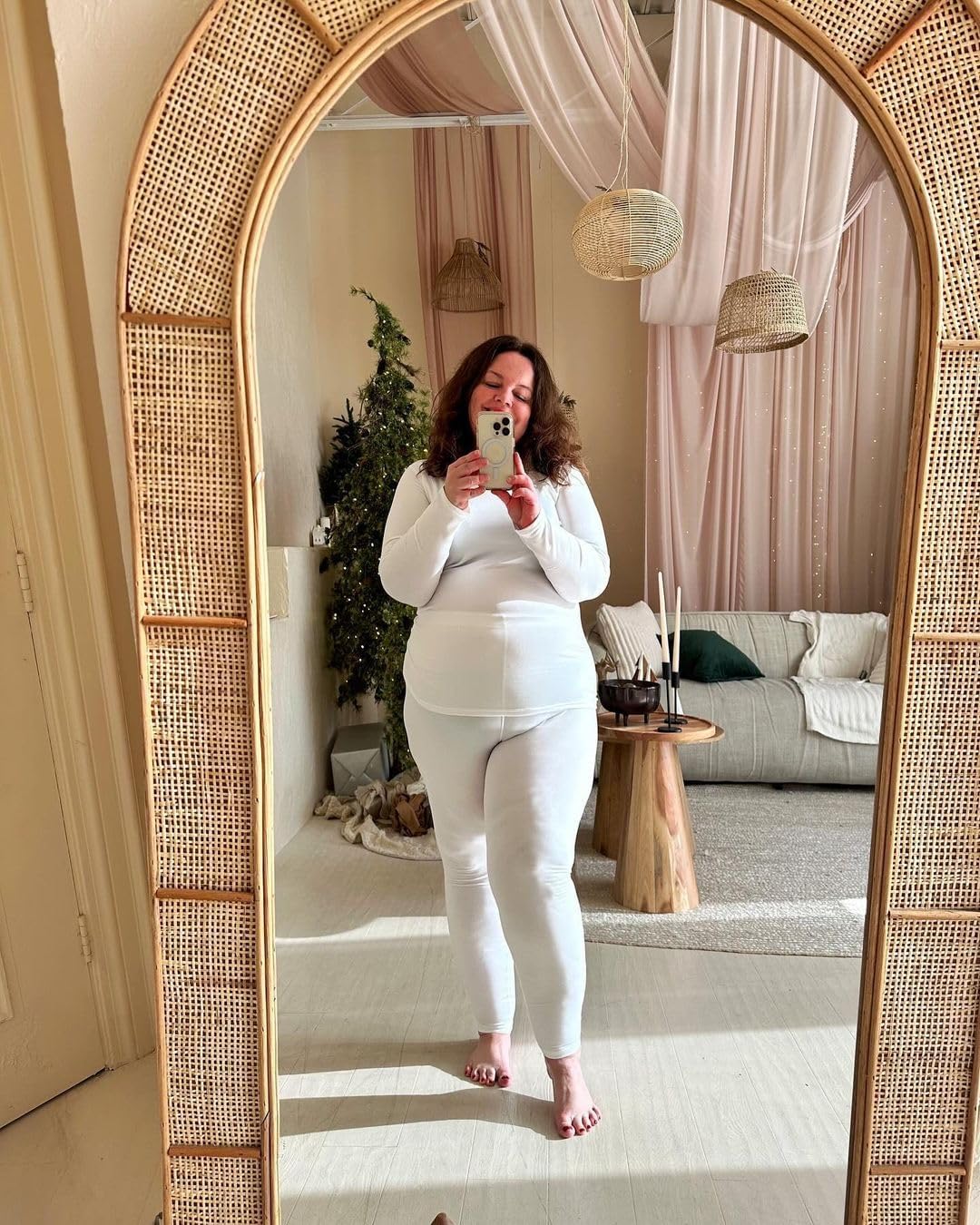 COOTRY Plus Size Thermal Underwear for Women Long Johns Top and Bottom Sets
