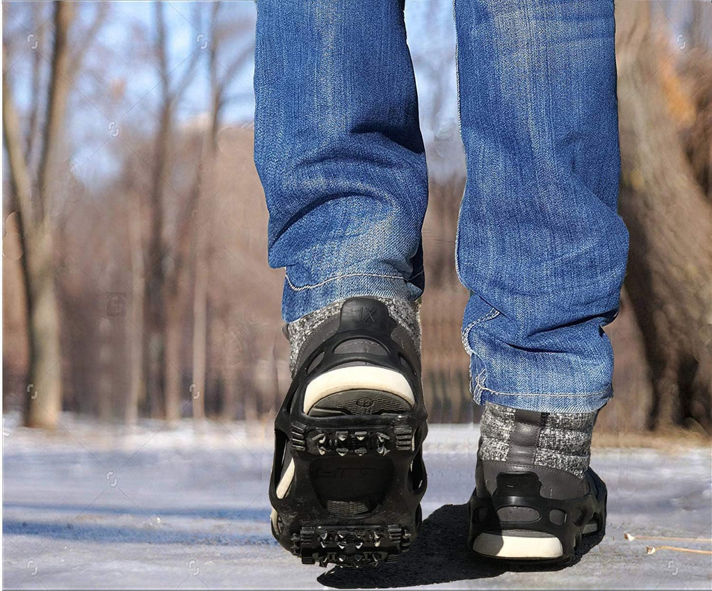Limm Ice Snow Traction Cleats - Lightweight Crampon Cleats for Walking on Snow & Ice - Anti Slip Grippers Fasten Quickly & Easily Over Footwear - Protable Grips for Shoes and Boots