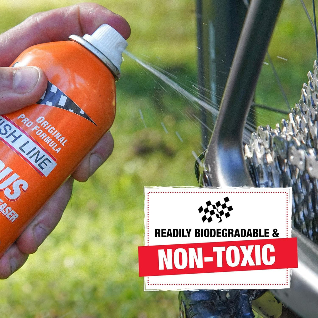 Finish Line Citrus Bike Degreaser – Biodegradable, Non-Toxic Formula with Orange Peel Extracts, Penetrates Deep and Dilutes for Versatile Cleaning, 1 Gallon