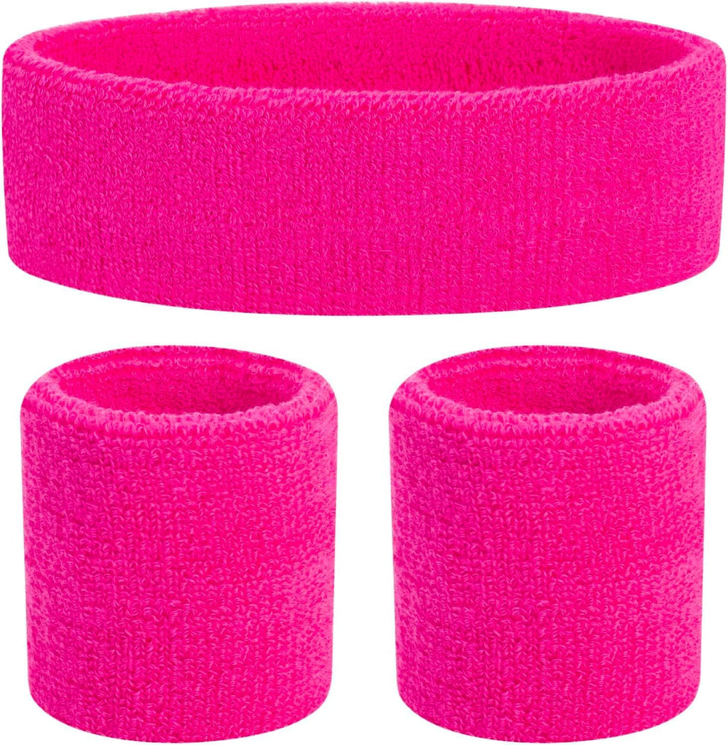 80s Sweatband, Sports Headband and Wristbands, Sweat Bands Neon Colors, 80s Party, Sweatbands for Women, Colorful Sweatband Set