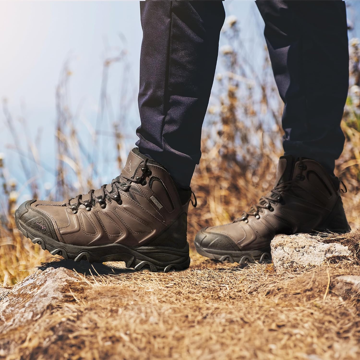 NORTIV 8 Men's Ankle High Waterproof Hiking Boots