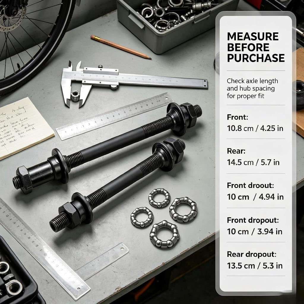Bicycle Axle Bearing Kit, Solid Axle Replacement MTB Front Rear Wheel Hub
