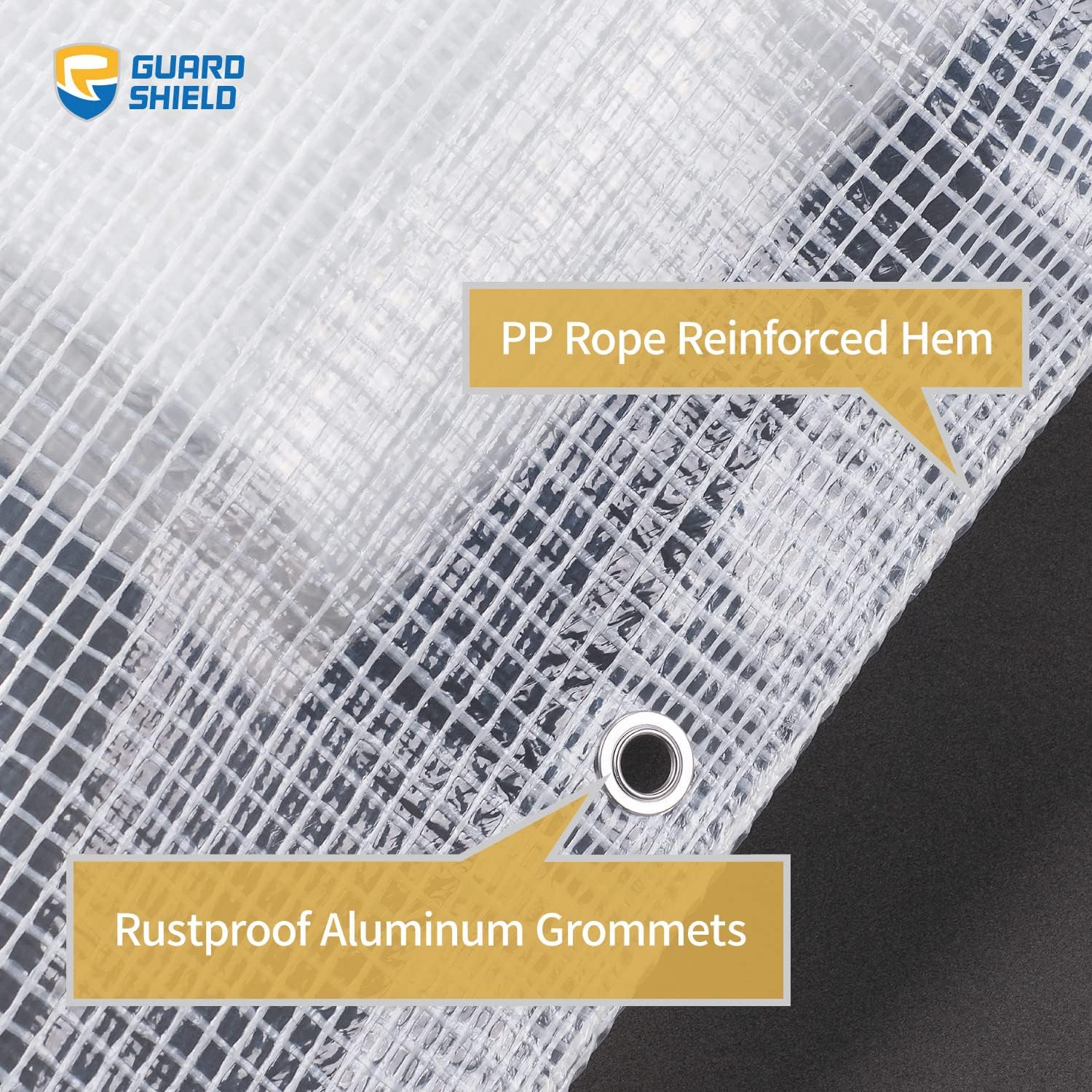 GUARD SHIELD Clear White Tarp Heavy Duty 10x12 Feet Waterproof for Greenhouse Outdoor Garden Poly Cover UV Resistant 3x3 Weave 10mil