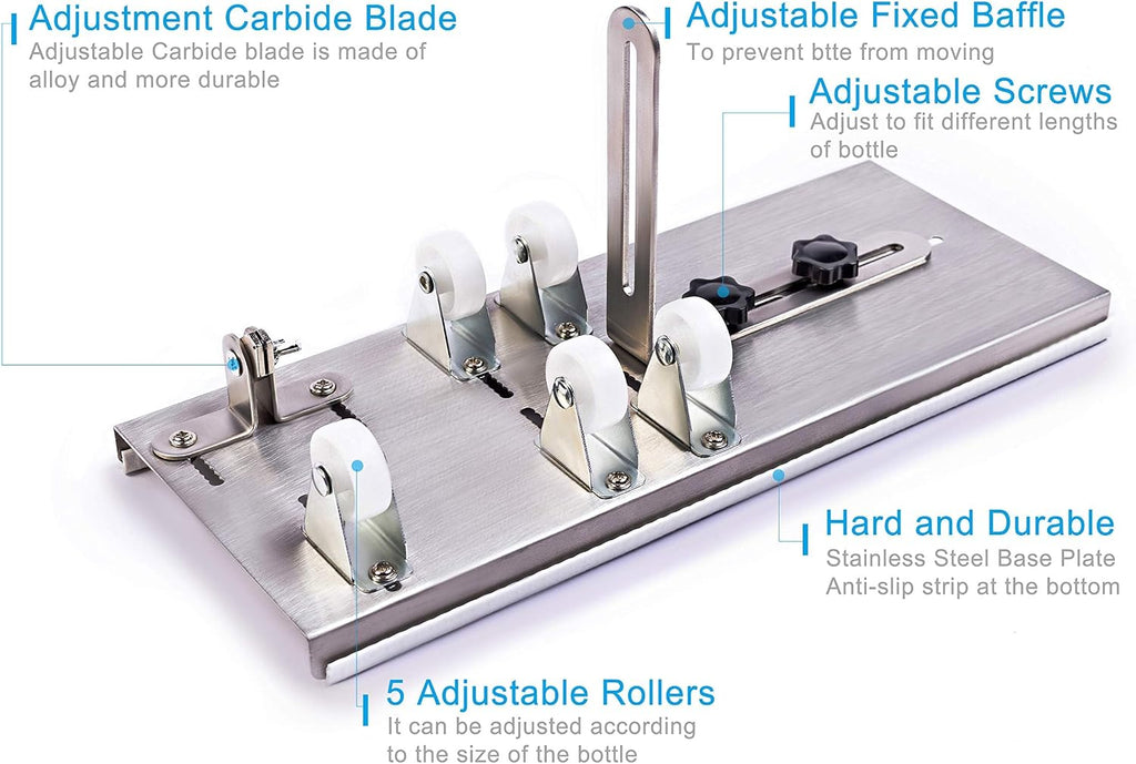 Glass Bottle Cutter, Upgraded Bottle Cutting Tool Kit for Round Bottles