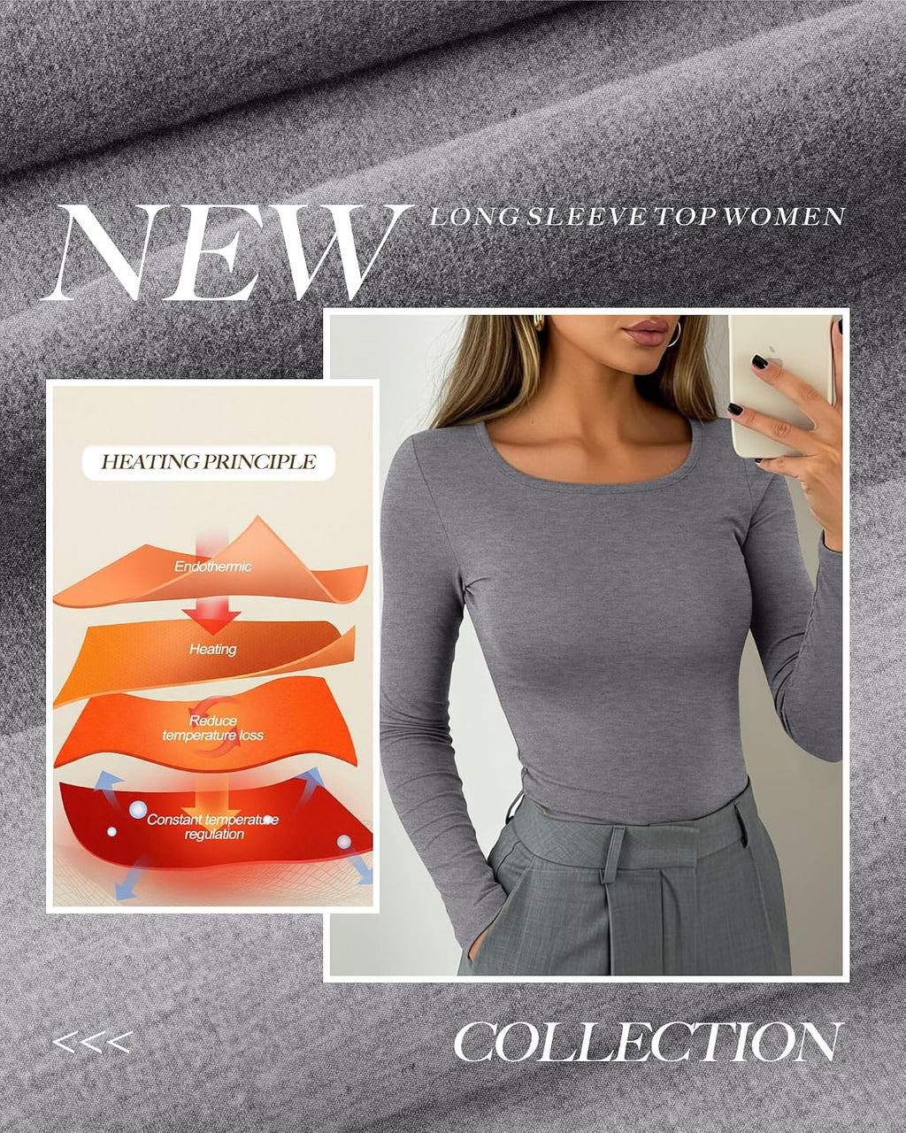 Neer 3 Pack Womens Thermal Shirts Crew Neck Fleece Lined Tops