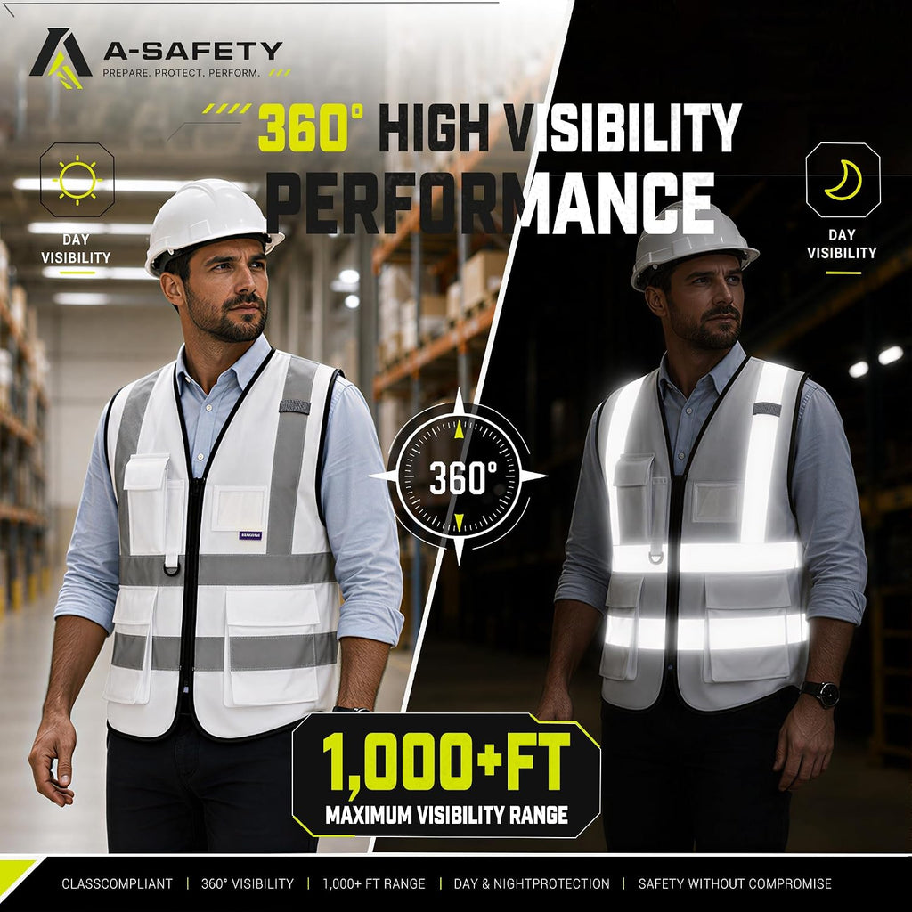 A-SAFETY High Visibility Reflective Safety Vest Customize Logo (XS-8XL)