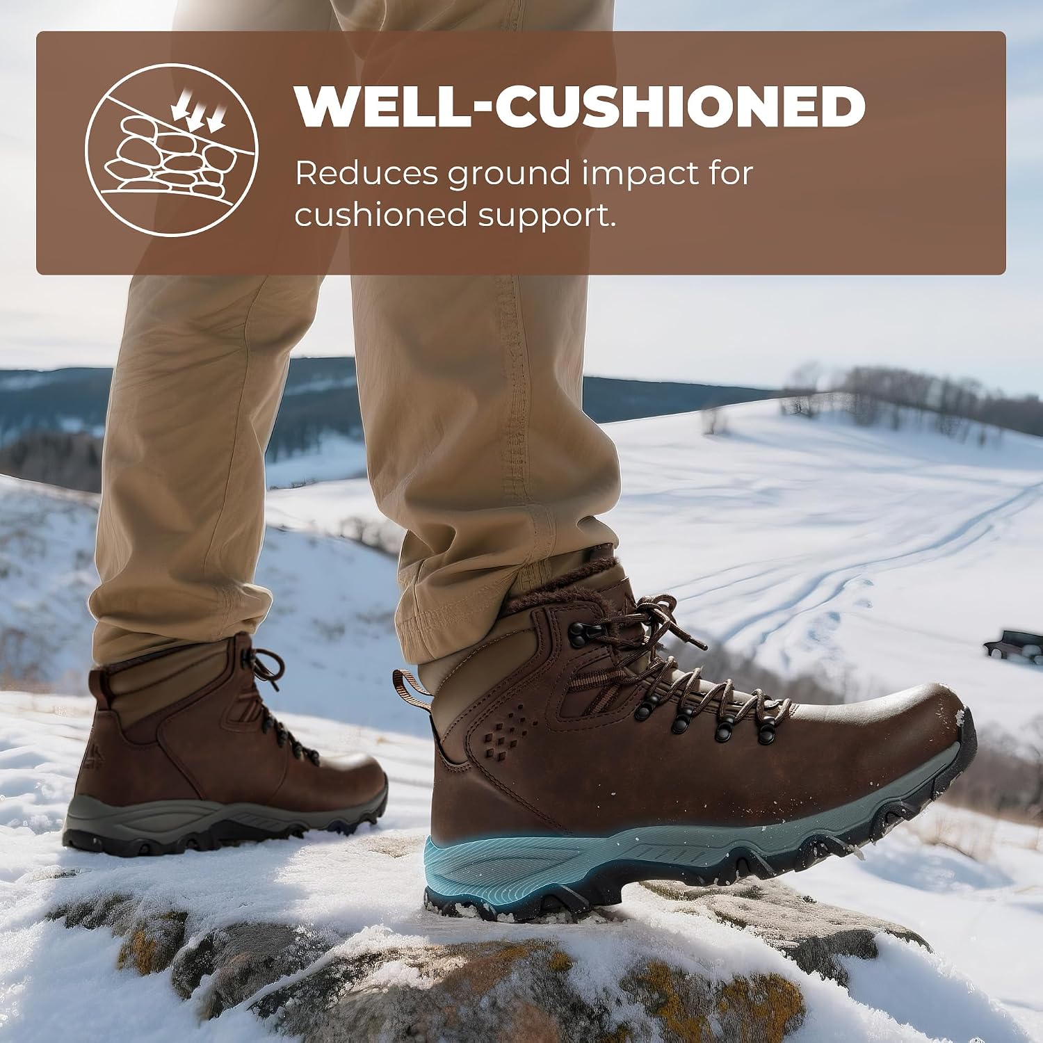 NORTIV 8 Men's Hiking Winter Insulated Snow Boots