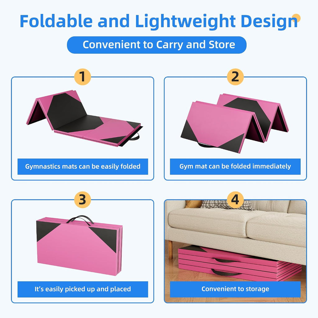 Polar Aurora 4'x8'x2 Thick Folding Gymnastics Exercise Mat Aerobics Stretching Yoga Mats