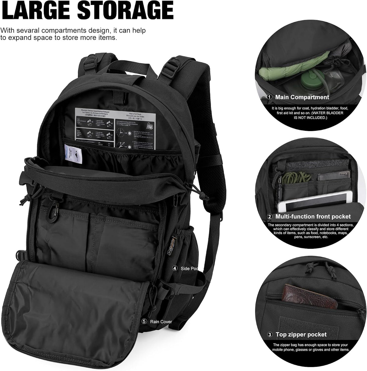 Mardingtop 25L Hiking Backpack,Lightweight Molle Tactical Backpack for Running,Hiking,Cycling,Motorcycle